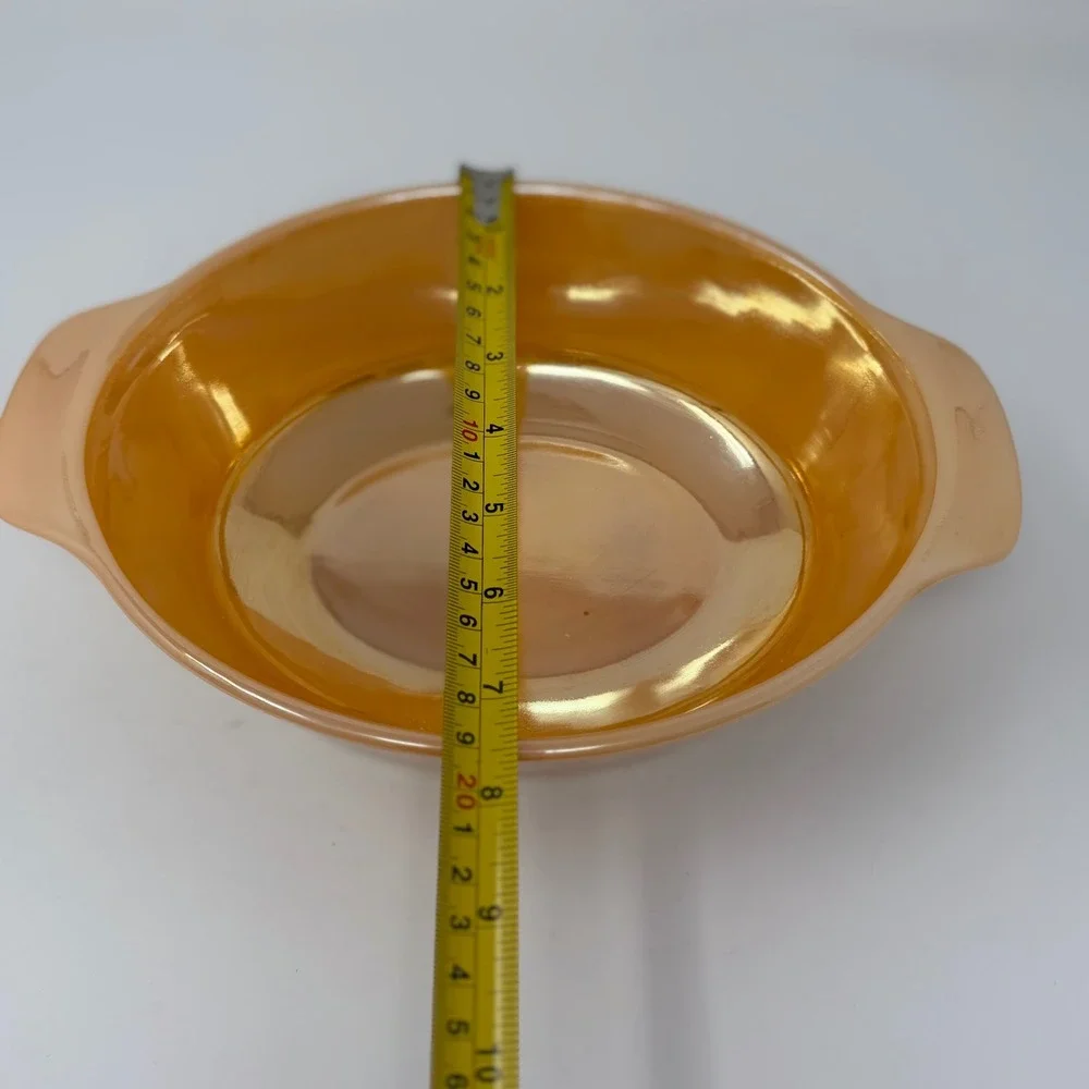 Vintage Fire King Peach Luster Oval Au Gratin Casserole Dish‎ Anchor Hocking